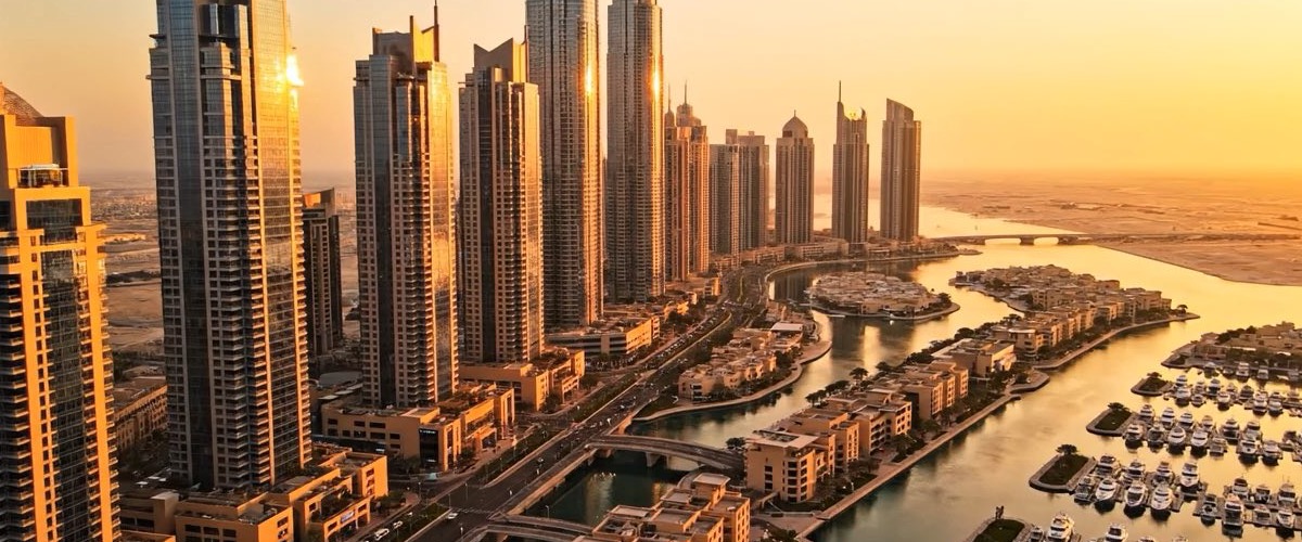 A view of Dubai Marina, United Arab Emirates.